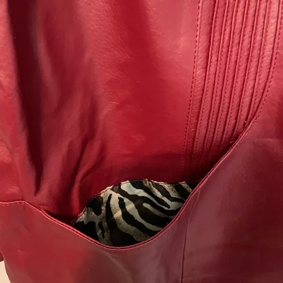 Denim & company red leather jacket size 1X - Picture 5 of 5